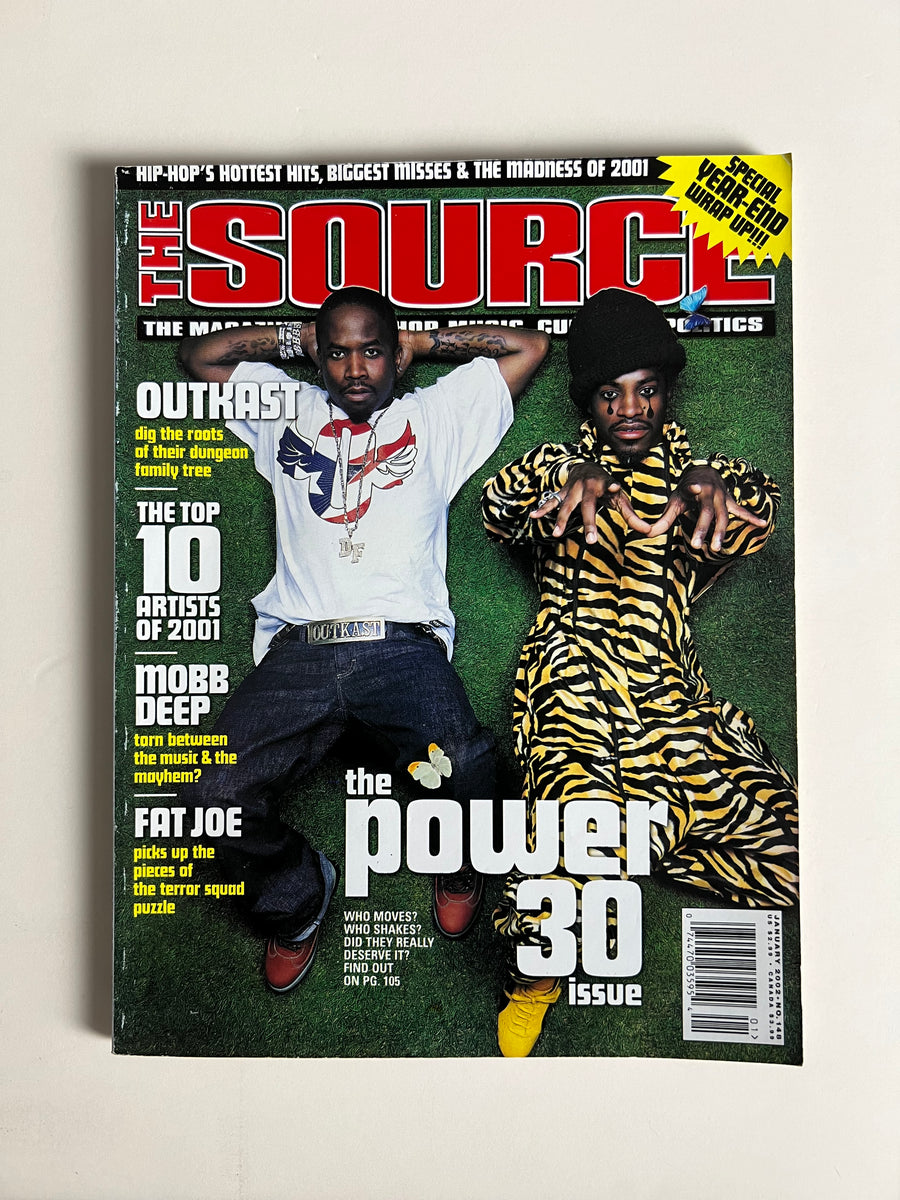 The Source Magazine January 2002 cover featuring OutKast, The Power 30 year-end issue, Issue No. 148