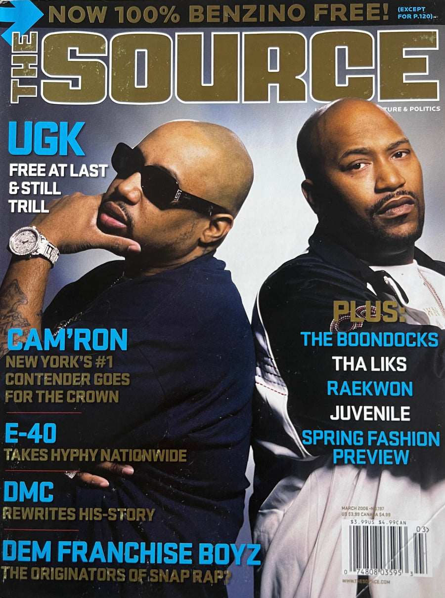 The Source Magazine March 2006 cover featuring UGK, Bun B and Pimp C, Free at Last and Still Trill