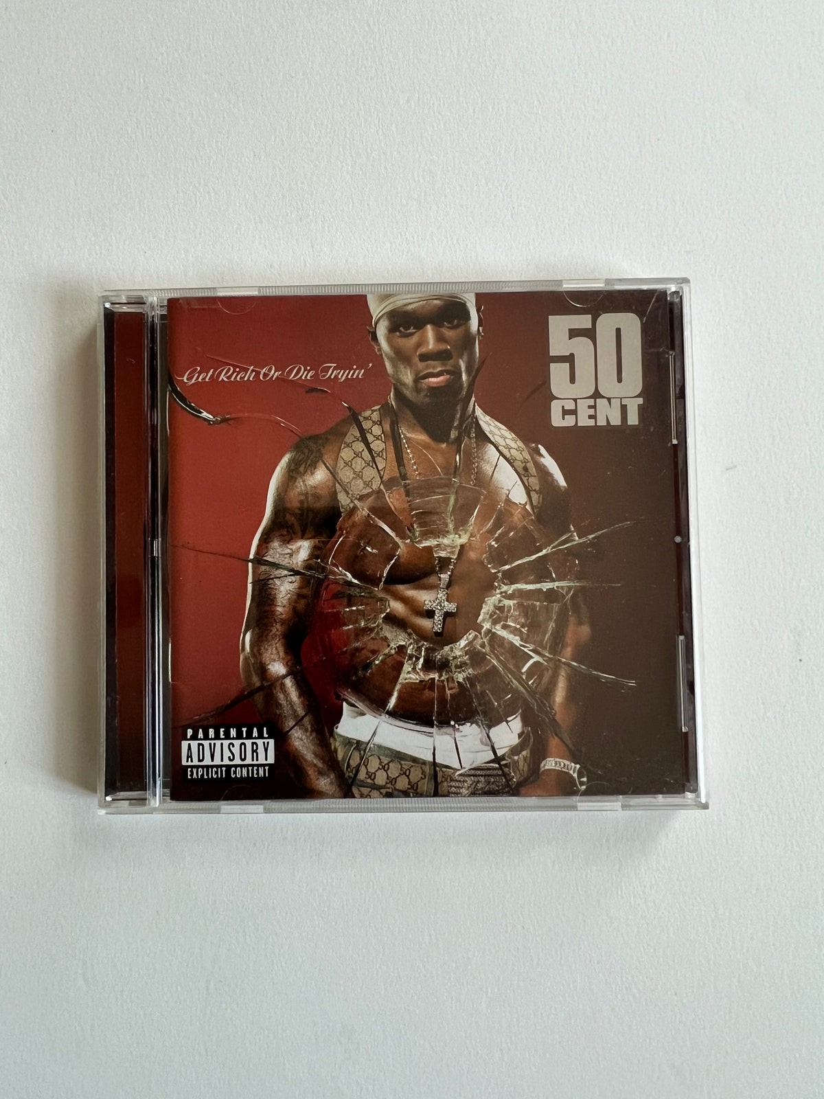 50 Cent Get Rich or Die Tryin' 2003 CD front cover in jewel case