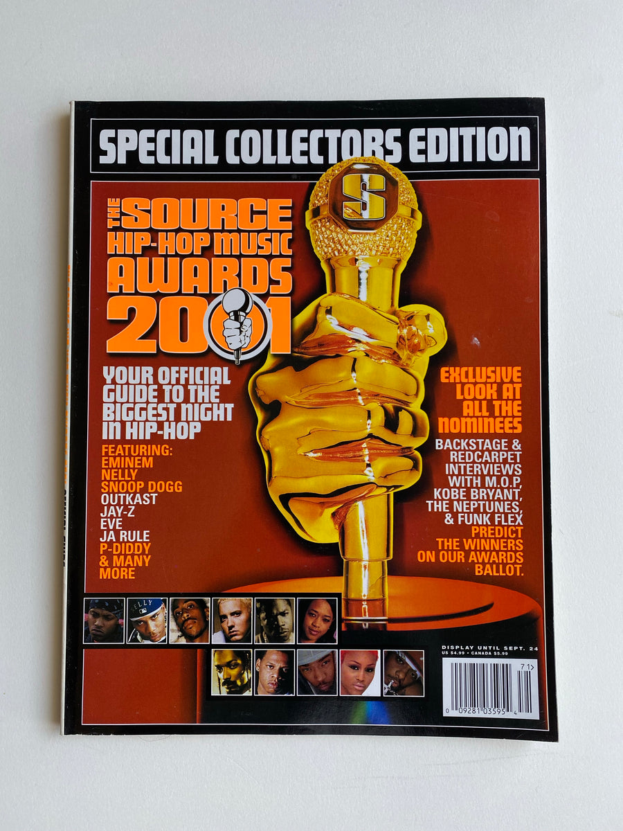The Source Hip-Hop Music Awards 2001 Special Collectors Edition cover with a gold award statuette, the official guide to the biggest night in hip-hop