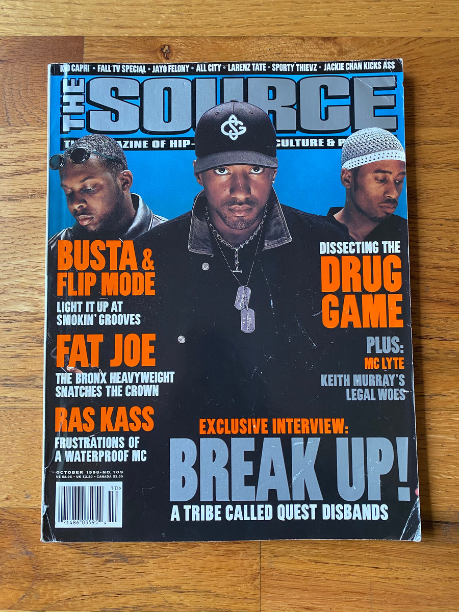 The Source Magazine October 1998 cover featuring A Tribe Called Quest, Break Up exclusive interview and Dissecting the Drug Game, Issue No. 109
