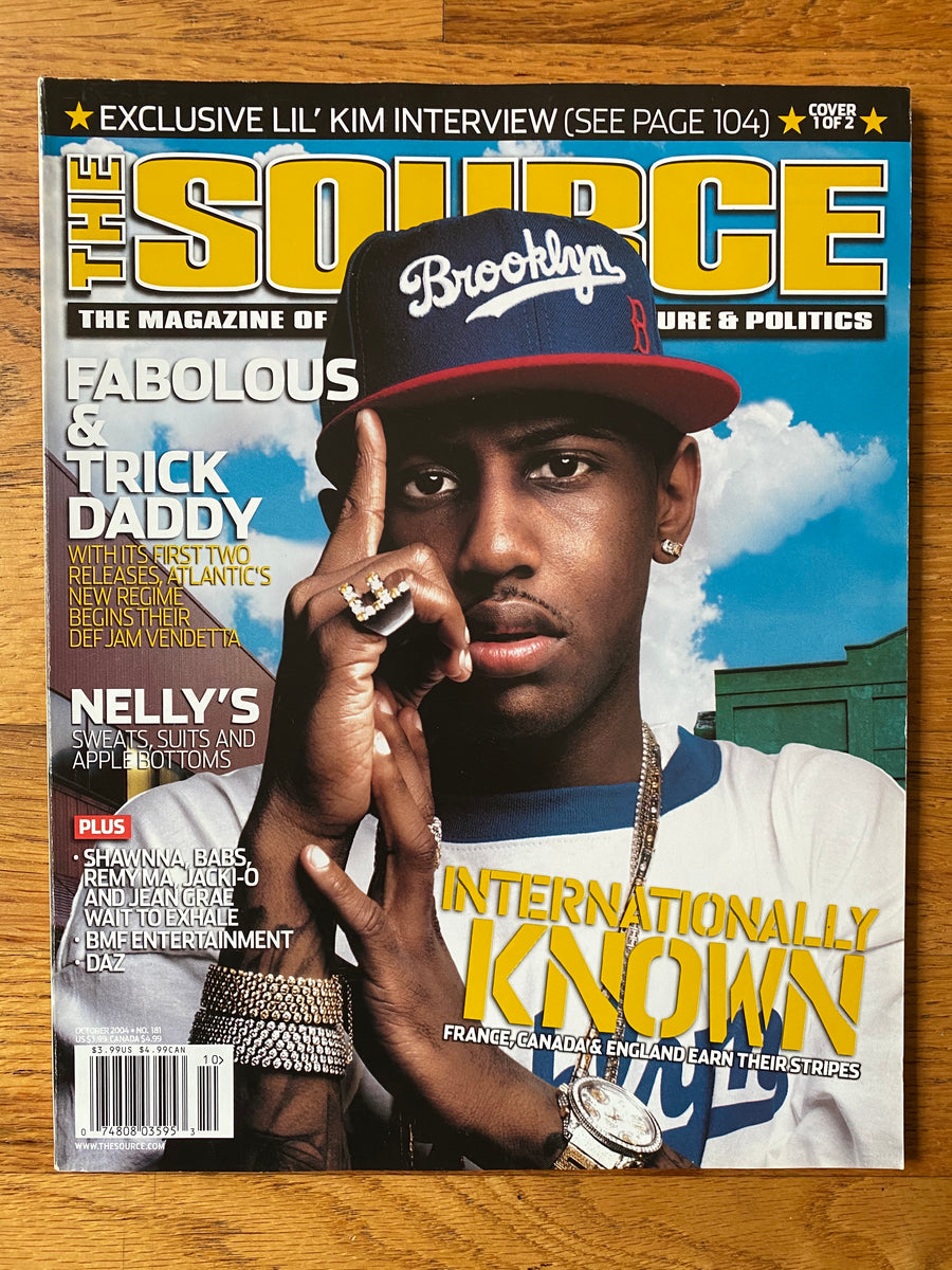 The Source Magazine October 2004 cover featuring Fabolous in a Brooklyn fitted cap, Internationally Known, Issue No. 181